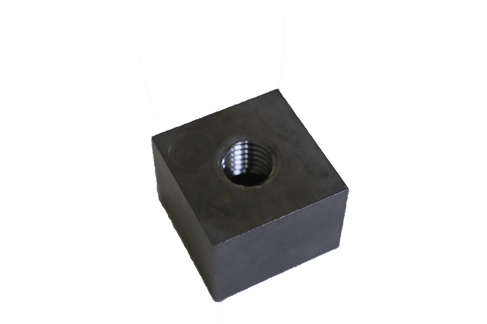 Hot pressed boron carbide threaded hole